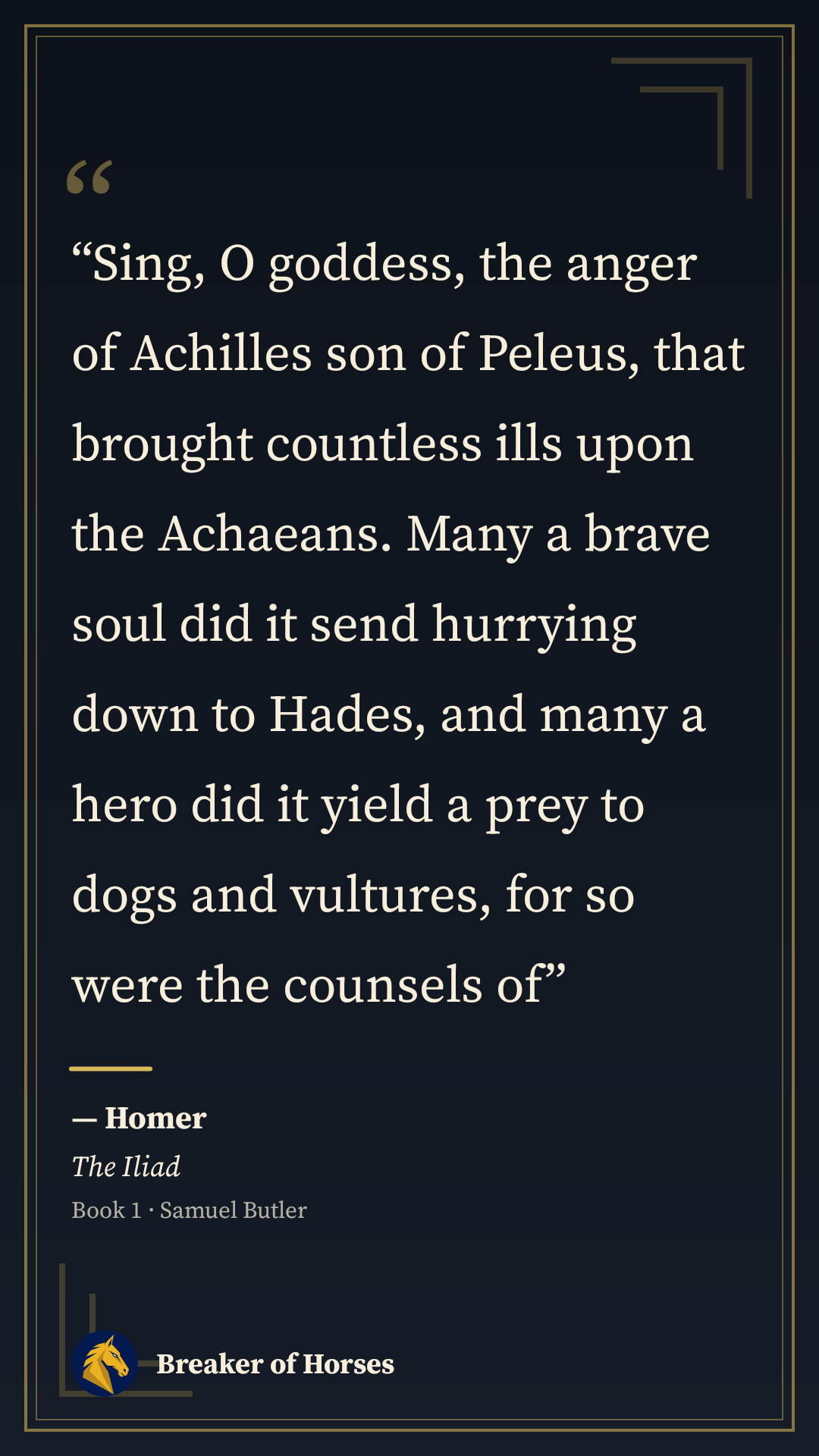 Shareable image generated from a passage in the Iliad