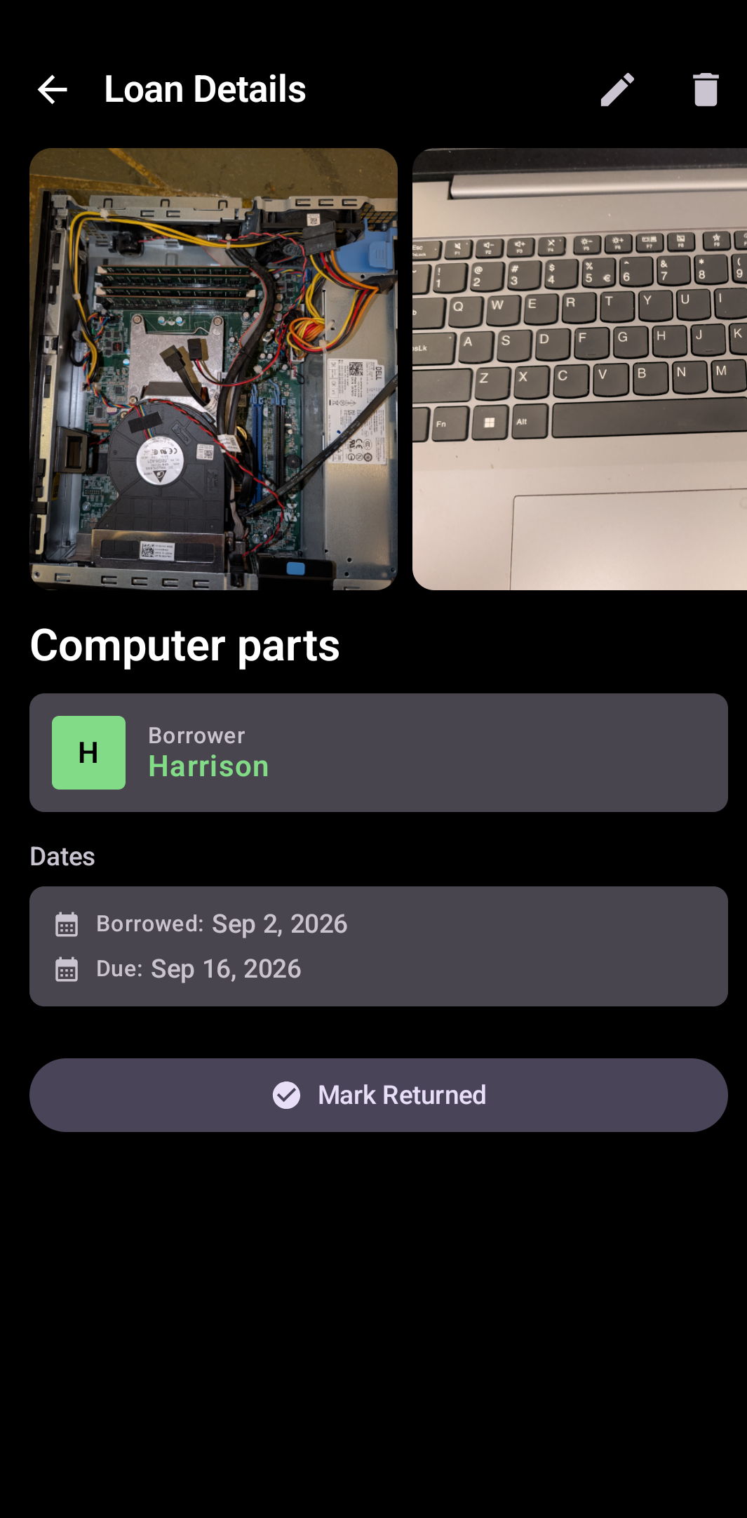 Loan It record with multiple photos