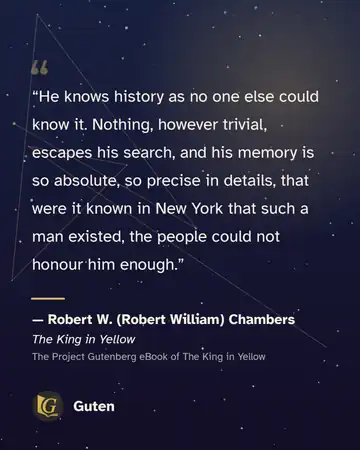 Guten share card showing a highlighted passage from Robert W. Chambers' The King in Yellow